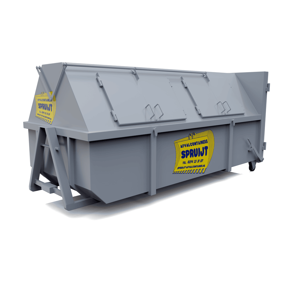 Houtafval container - 10m3 - gesloten - Spruijt Afvalcontainer